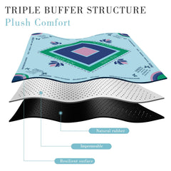 Gedgan turquoise mahjong mat is waterproof and easy to clean, guarding surfaces from spills.