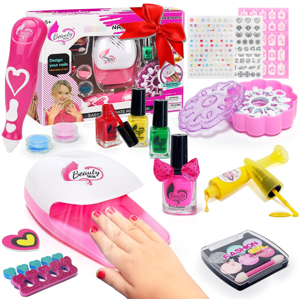 Geek Cheers nail dryer in action, delivering safe, room-temperature airflow for quick nails.