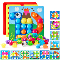 Geekper 68PCS button art board encourages color matching and pattern recognition.