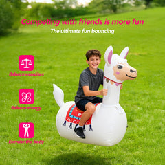GEEQUFLOAT bouncy alpaca toy for safe, comfortable riding at home