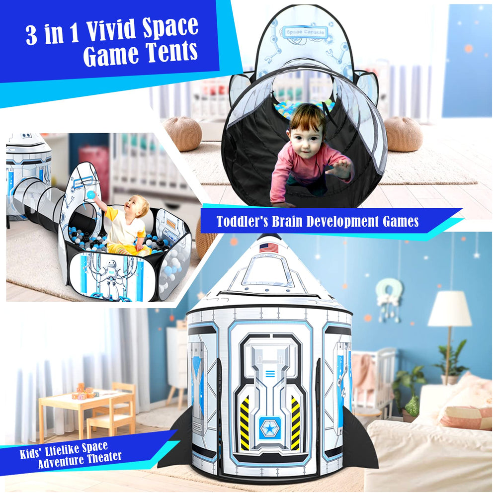 GeerWest crawl tunnel connects to tent to boost crawling and motor skills
