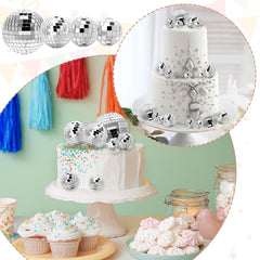 Geetery disco ball topper reflective close-up enhances table decor shine.