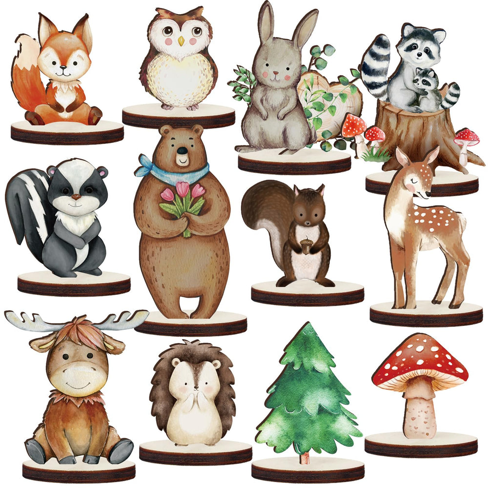 Geetery woodland cutouts with bear shapes for rustic party decor.
