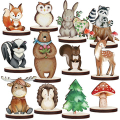 Geetery woodland cutouts with bear shapes for rustic party decor.