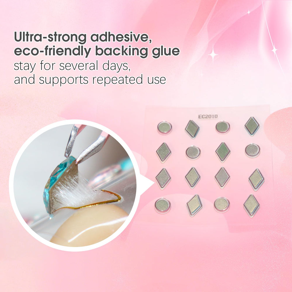 Geili Great 3D gem stick-on earrings applied to the ear provide instant shimmer.