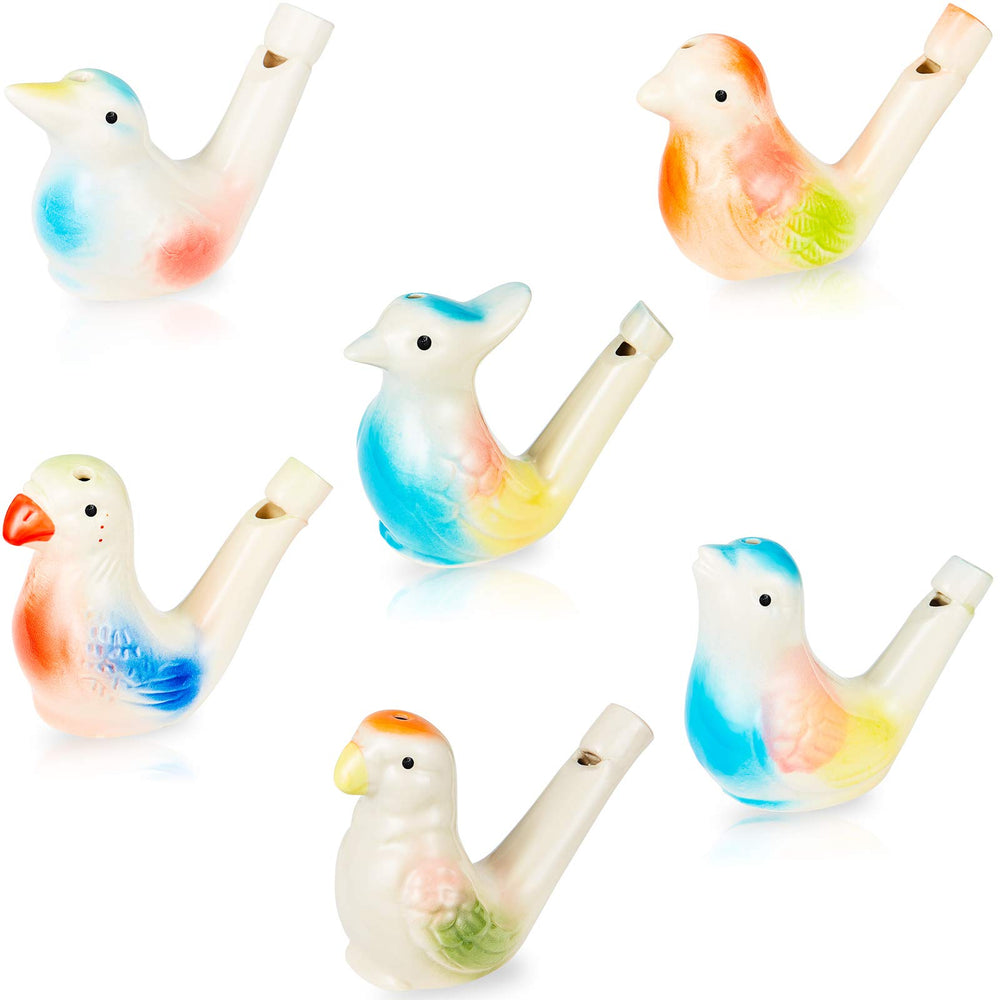 Gejoy Bird Water Whistles with colorful ceramic bird calls for playful moments.