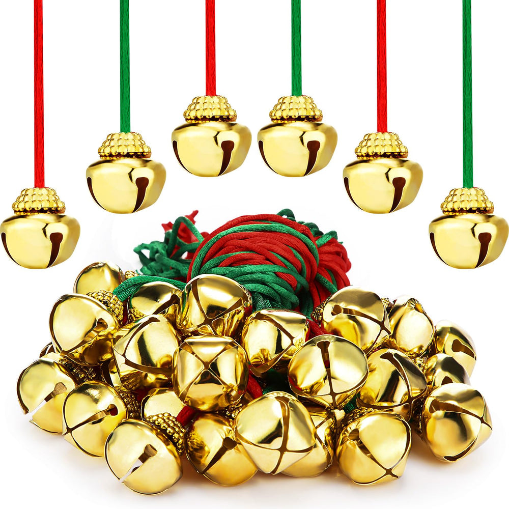 Gejoy Christmas bell necklace red rope for festive outfits and gifting