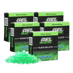 Gel Blaster Gellets green beads burst on impact with minimal residue.