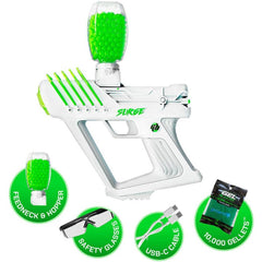 Gel Blaster Surge with interchangeable barrels enables adjustable velocity for varied play.