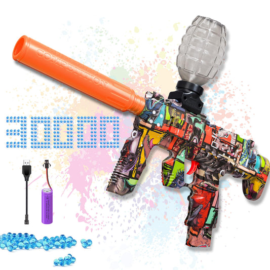 GELGLOCK gel ball blaster front view shows graffiti design for outdoor play