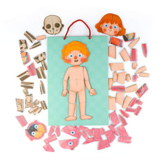 Gemileo human body puzzle magnetic parts: sticks together for quick assembly and reassembly.