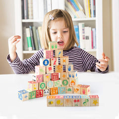 Gemileo blocks close-up showing uppercase and lowercase letters for recognition.