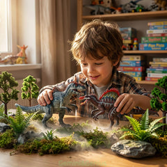 Gemini&Genius Spinosaurus measures 13 inches, bold shelf presence.