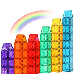 Gemmicc magnetic tiles 72pcs set ready for creative building sessions.
