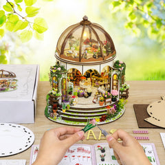 GEMOWN decor ornaments with LED lighting create a warm shelf glow
