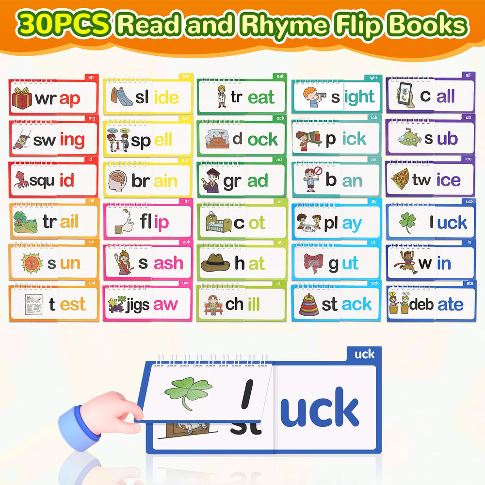 Gencokok flip books child flipping pages to practice phonics
