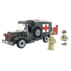 General Jim's WW2 ambulance diorama-ready brick model for collections