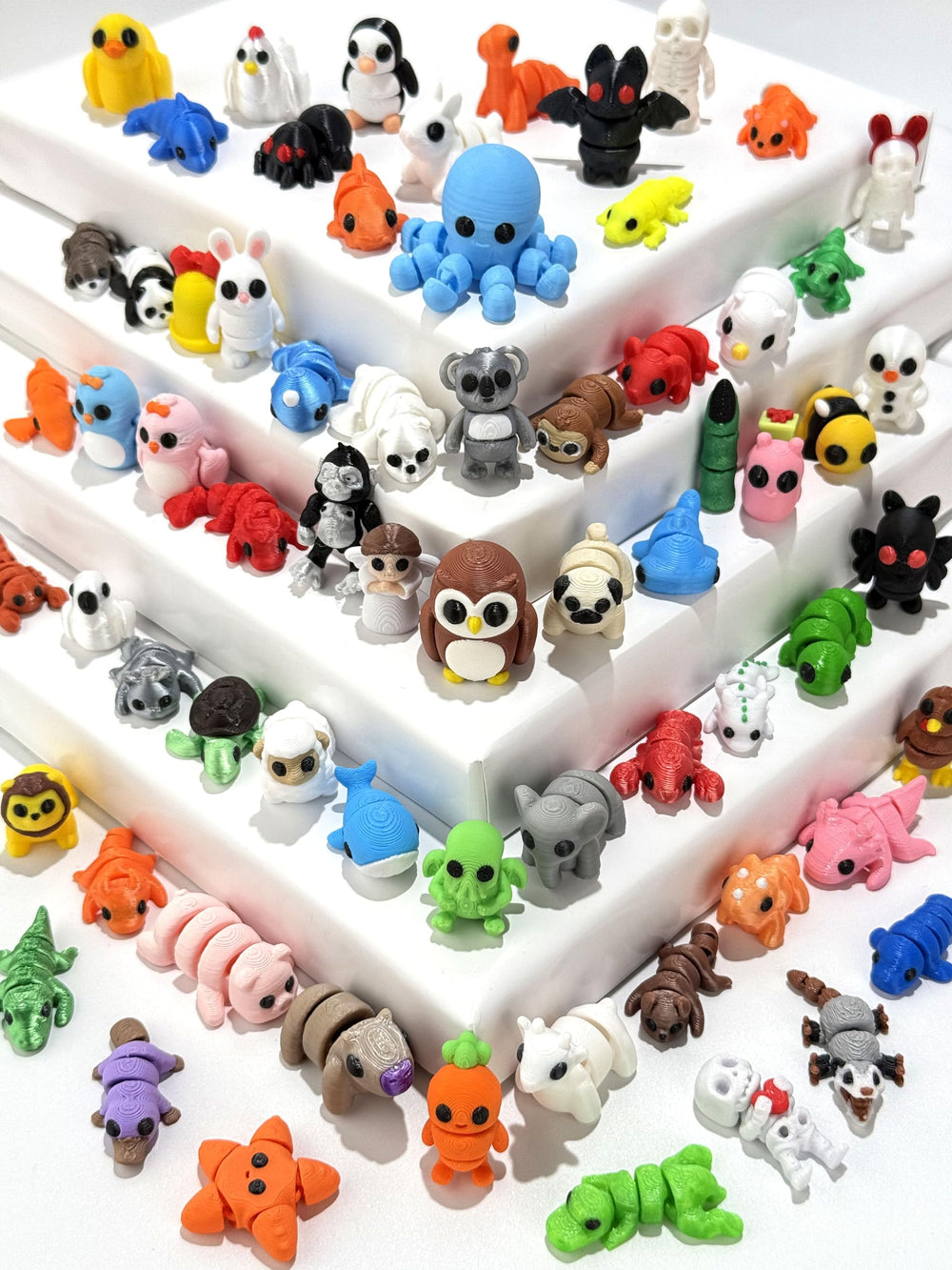 Generic 60-piece random 3D-printed animals pack cover, ideal for gifting and display.
