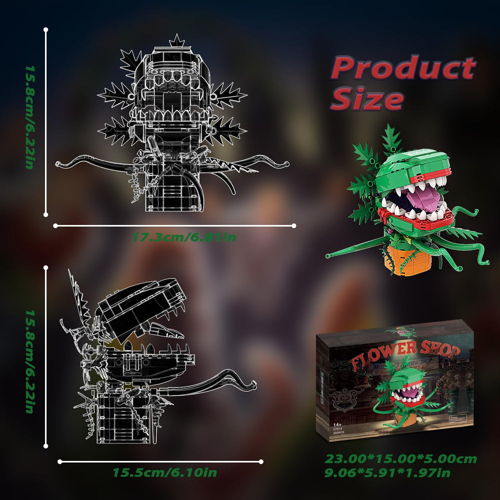 Generic Audrey II piranha flower instructions image highlights easy assembly and step clarity