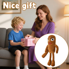 Generic Brainrot Sahur 12-inch doll, arm pose, friendly character for kids.