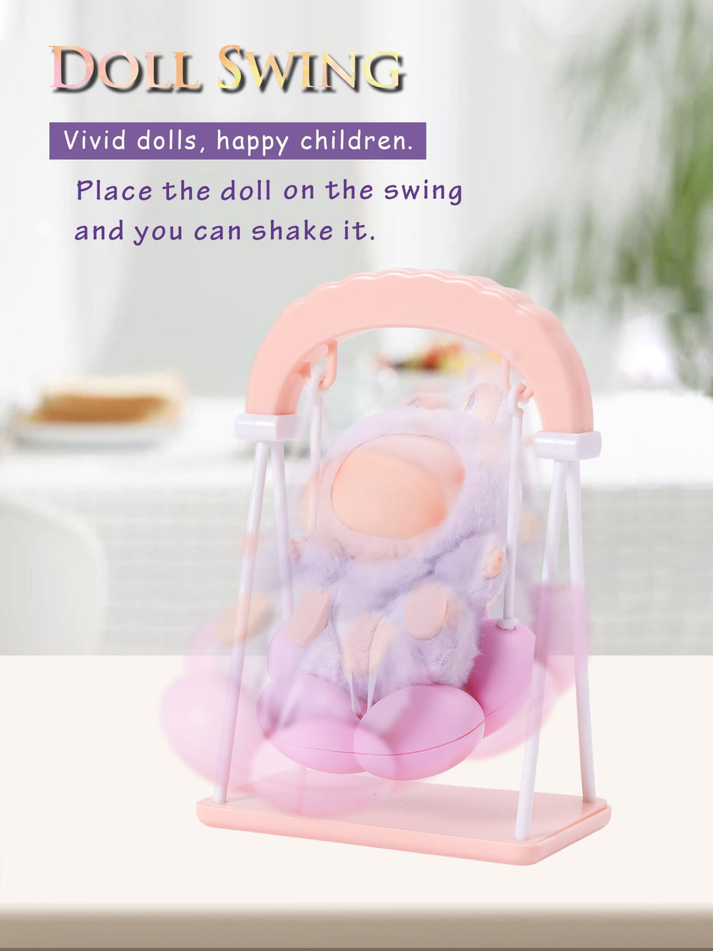 Generic doll desktop ornament features motion for dynamic desk display.