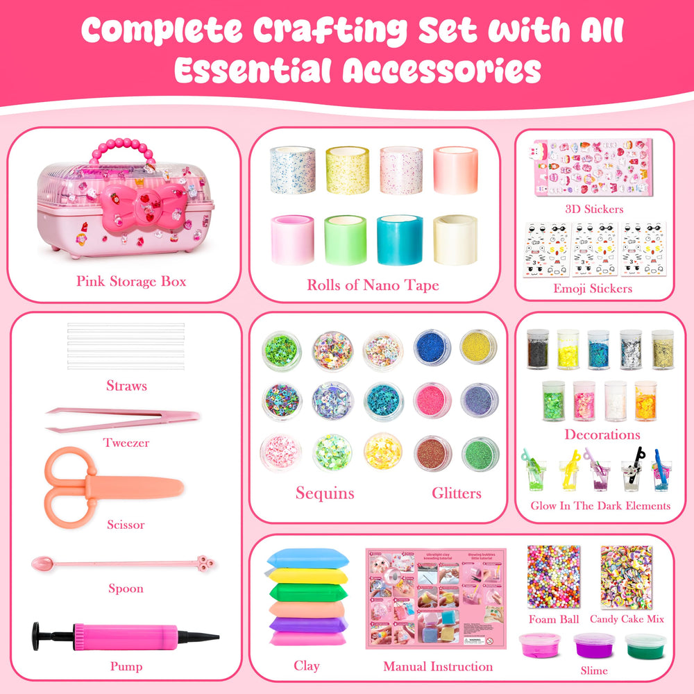 Generic nano tape bubble kit scissors and straws for precise shaping