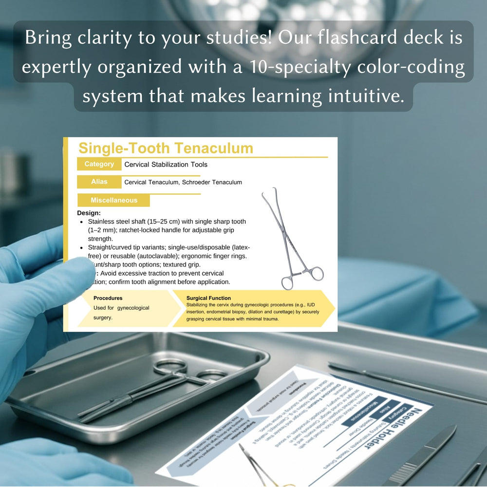 Generic Surgical Instruments Flashcards orthopedic-instrument-card showing essential tool categories.