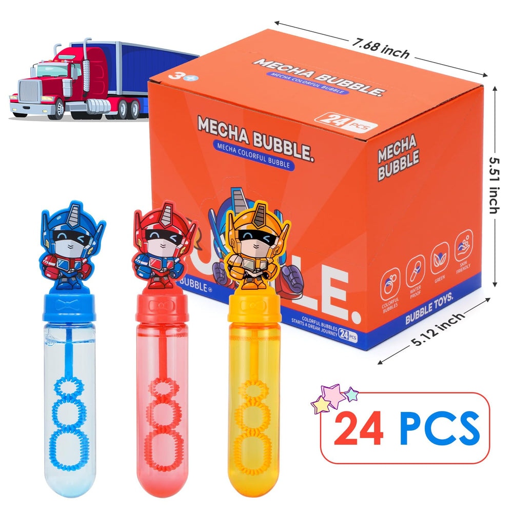 Generic Transform Robot bubble wand with colorful bubbles splash for imaginative play.
