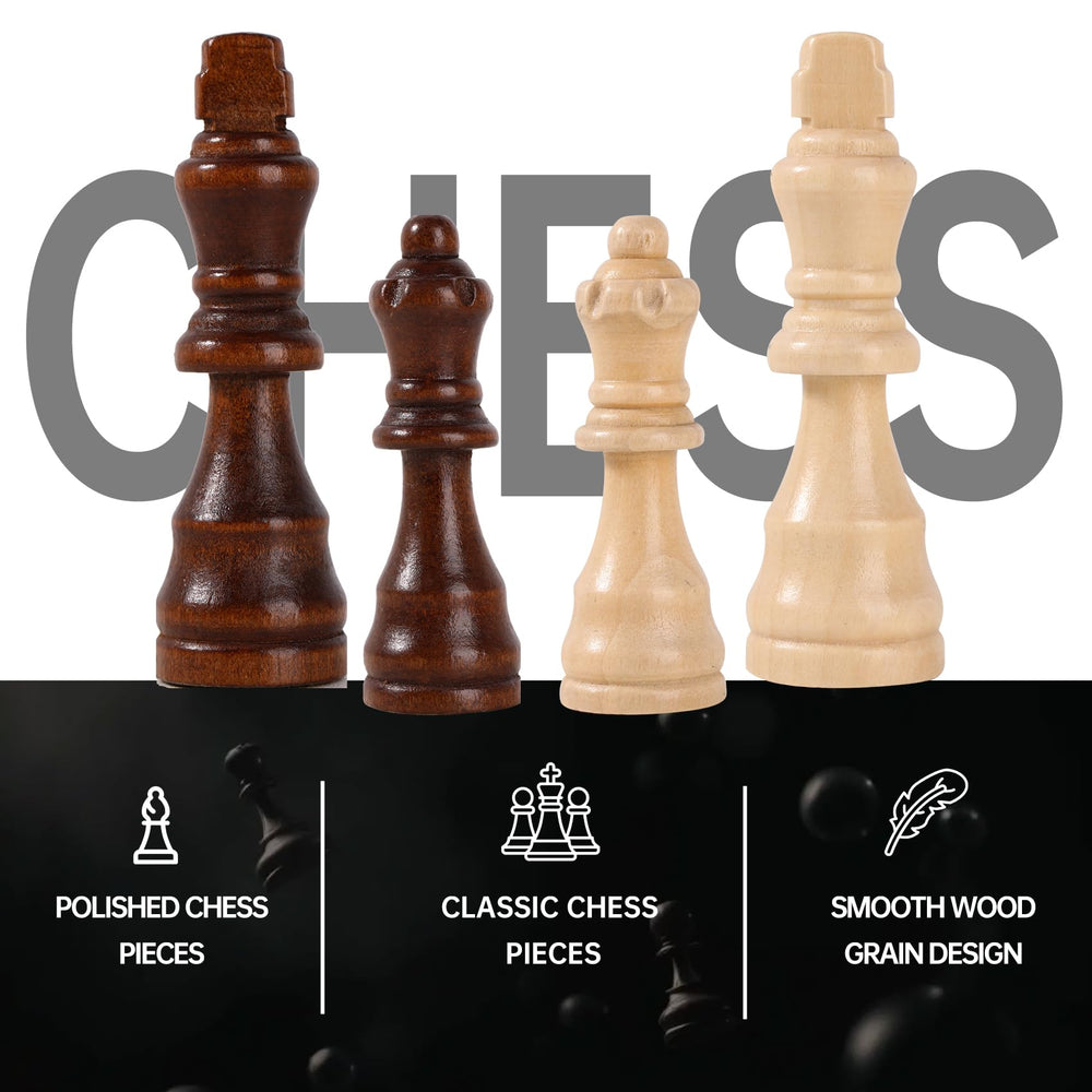 Generic Wooden Chess Set 15inch retro metal locks, durable closure for travel