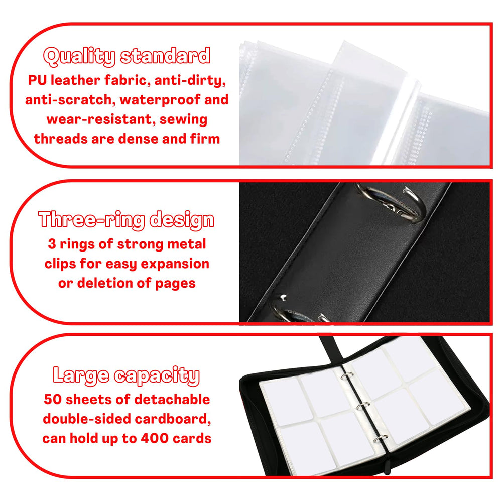 Generic binder features a wrist strap for easy transport at events.