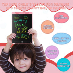 Genialba child drawing on tablet in car illustrating travel entertainment benefit
