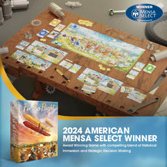 Genius Games First In Flight test flight cards reveal dynamic outcomes during play.
