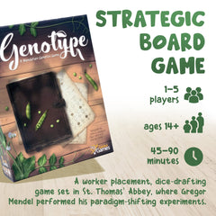 Genius Games Genotype art captures a historic abbey setting with rich genetic themes.