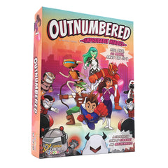 Genius Games Outnumbered box front featuring heroic artwork for family game night.