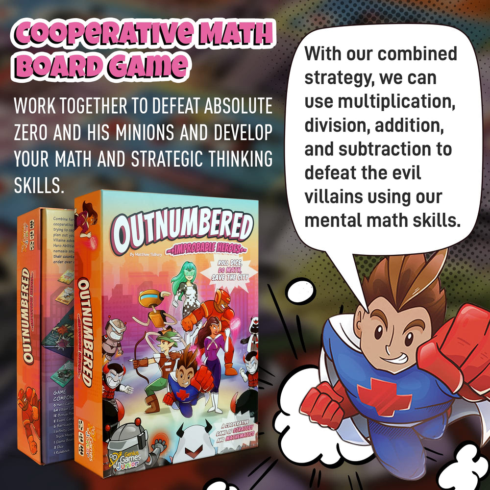 Genius Games Outnumbered instruction manual outlining three difficulty modes.