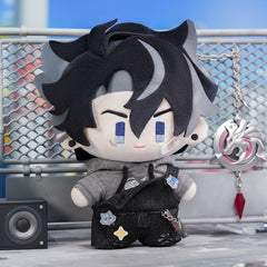 Genshin Impact Wriothesley plush held in hand, portable cuddle buddy.