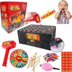 Geojec Pop Balloon Game explosion box ready for family fun and screen-free play.