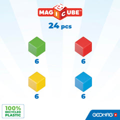 Geomag Magicube all-sides connect design enables stable, frustration-free stacking for toddlers.