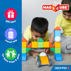 Geomag Magicube animal and vehicle play inspires storytelling and creative construction.