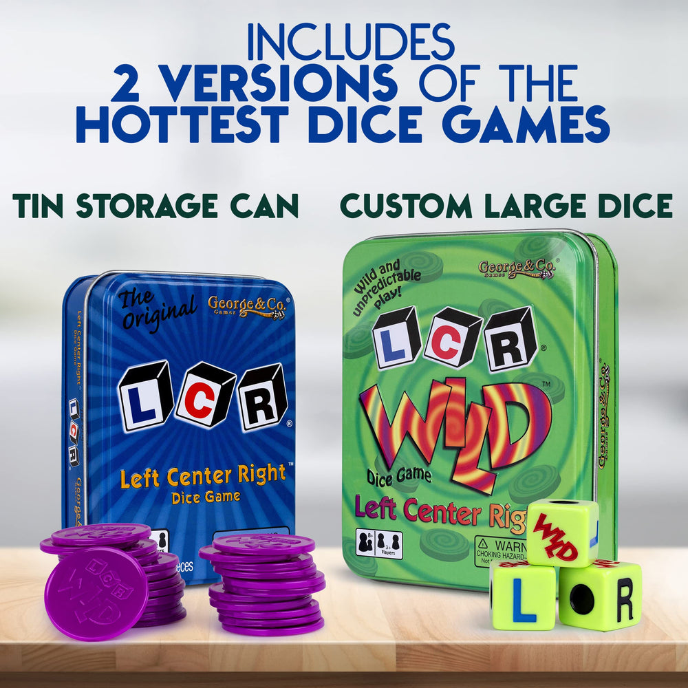 George & Company LCR Wild green tin dice game adds a twist.