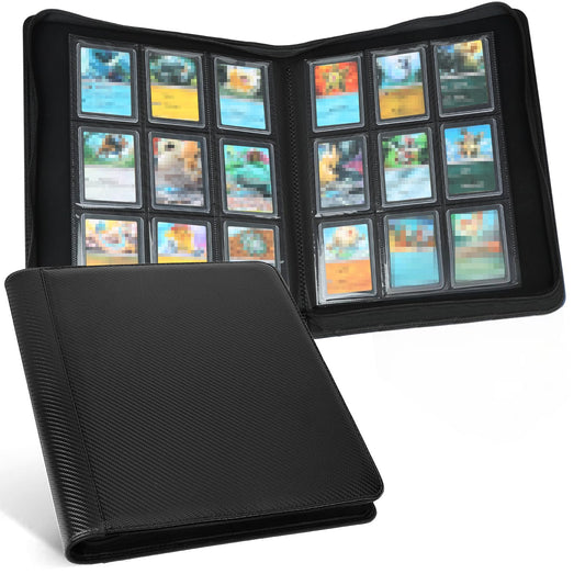 GERMUN Toploader Binder front view with durable PU leather for daily card storage.