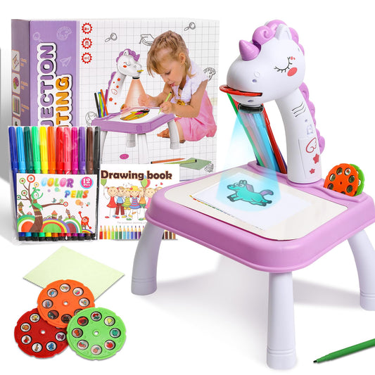 Gesboole Unicorn Drawing Projector Kit main view showing a playful art setup for kids