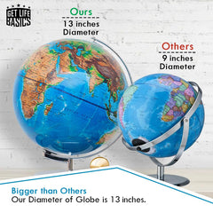 Get Life Basics compass-included desk globe in use