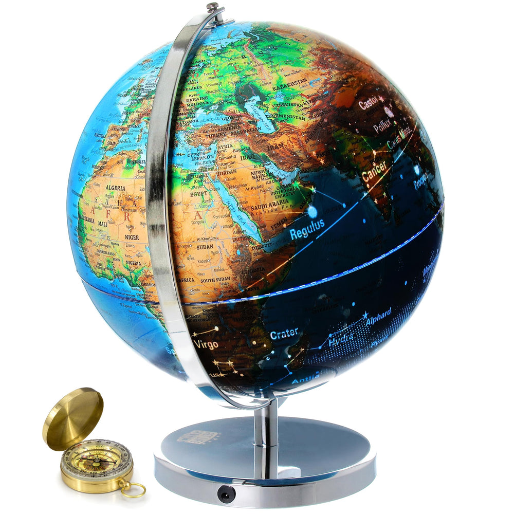 Get Life Basics globe illuminated with constellations for daytime learning