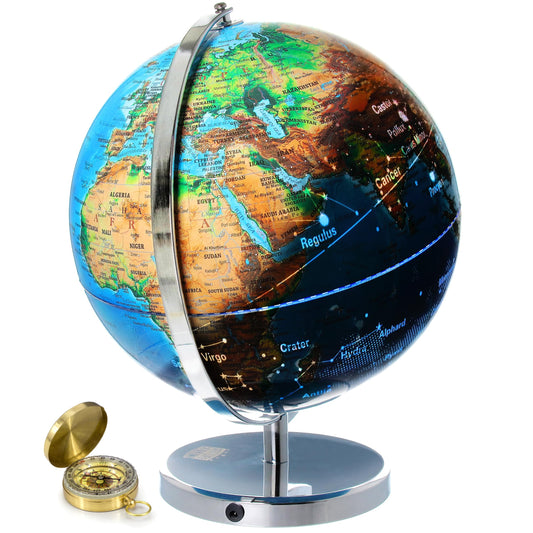 Get Life Basics globe illuminated with constellations for daytime learning