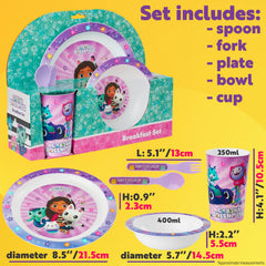 Get Trend Gabby Dollhouse dinnerware set shown together for family meals