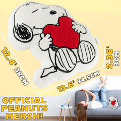 Get Trend Snoopy plush cushion side view, highlighting compact size for versatile seating