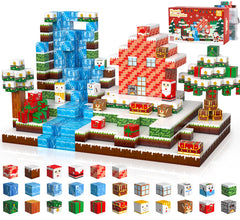 GEVINST Christmas magnetic blocks create an engaging assembly-scene for collaborative family play.