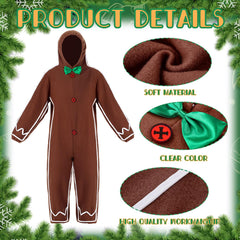 Geyoga gingerbread costume brown hooded back view, easy layering for winter