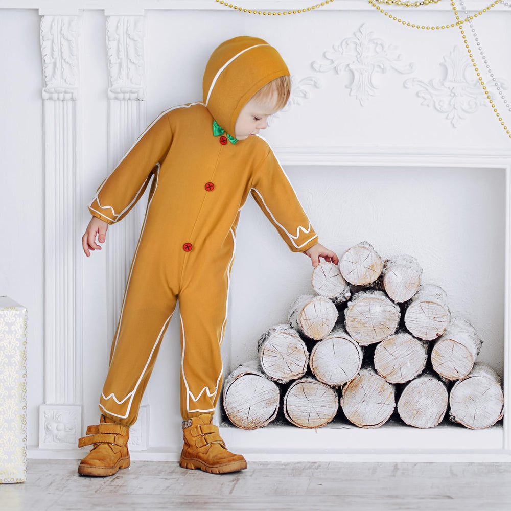 Geyoga Gingerbread Man costume featuring durable stitching and detail